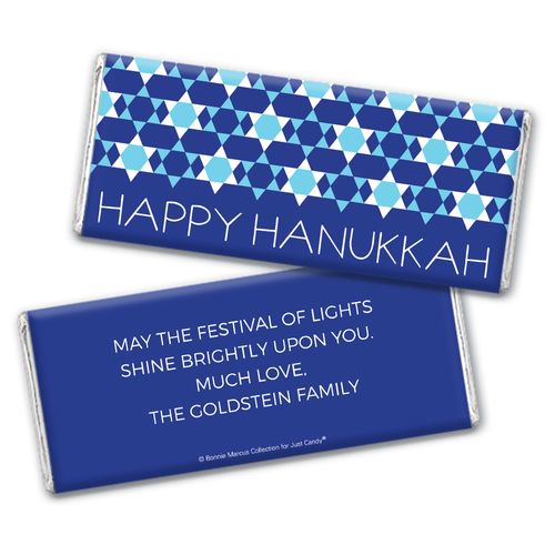 Personalized Bonnie Marcus Hanukkah Quilt Chocolate Bar Wrapper Only