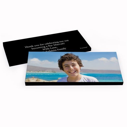 Deluxe Personalized Bar Mitzvah Add Your Photo Chocolate Bar in Gift Box