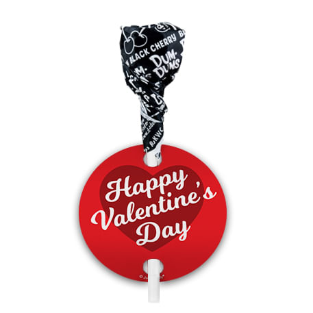 Valentine's Day Script Heart Dum Dums with Gift Tag (75 pops)