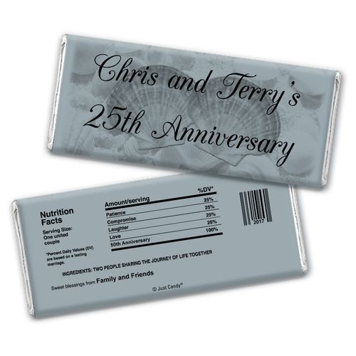 Anniversary Personalized Chocolate Bar Wrappers Chocolate & Wrapper Two of a Kind 25th Anniversary Favors