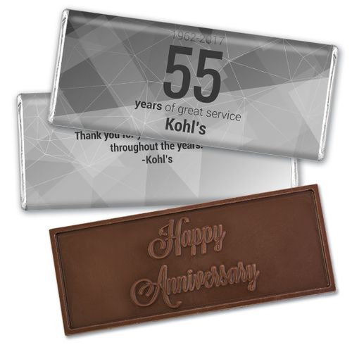 Personalized Corporate Anniversary Geometric Embossed Chocolate Bar & Wrapper