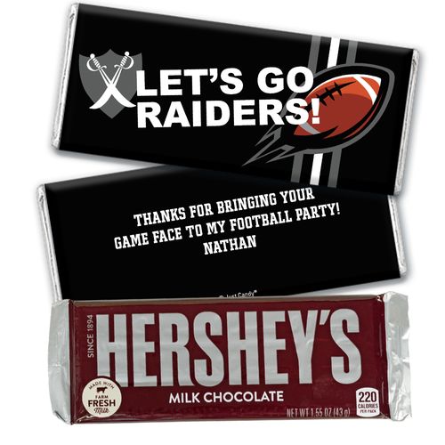 Personalized Raiders Football Party Hershey's Hershey's Milk Chocolate Bar & Wrapper