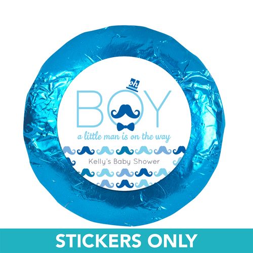 Baby Shower 1.25" Sticker Mustache Bash (48 Stickers)
