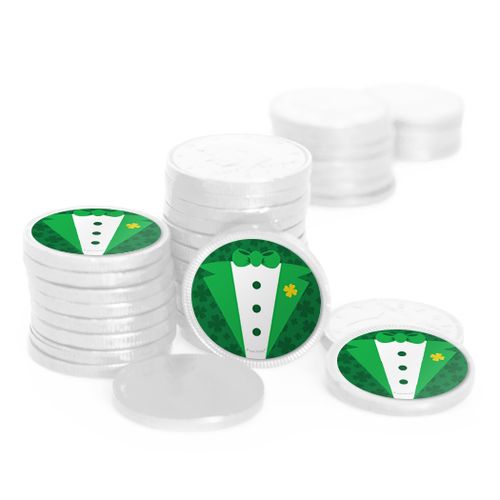 St. Patrick's Day Tux Chocolate Coins with Stickers (84 Pack)