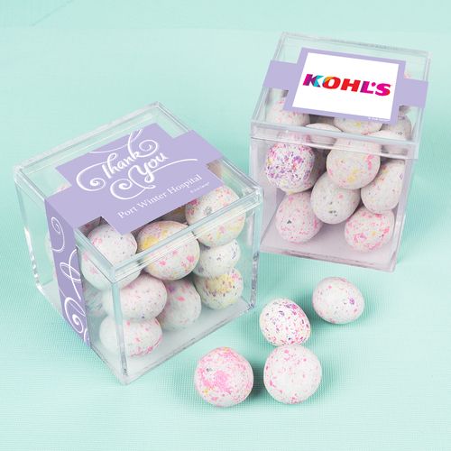 Personalized Business Thank You JUST CANDY® favor cube with Premium Confetti Cookie Bites