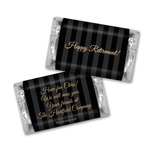 Retirement Personalized Hershey's Miniatures Wrappers Gold and Pinstripe Formal