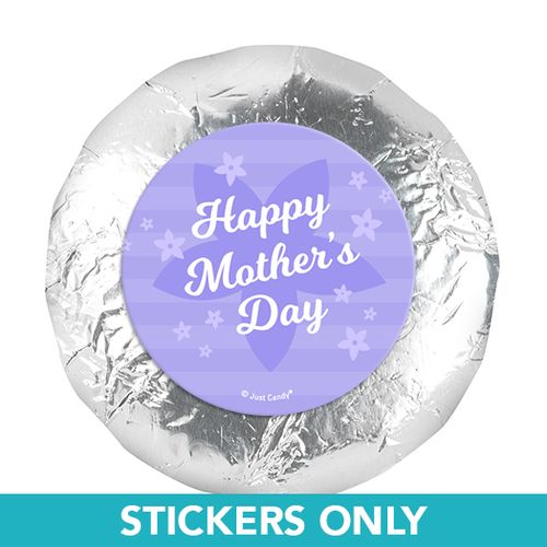 Mother's Day Purple Flowers 1.25" Stickers (48 Stickers)