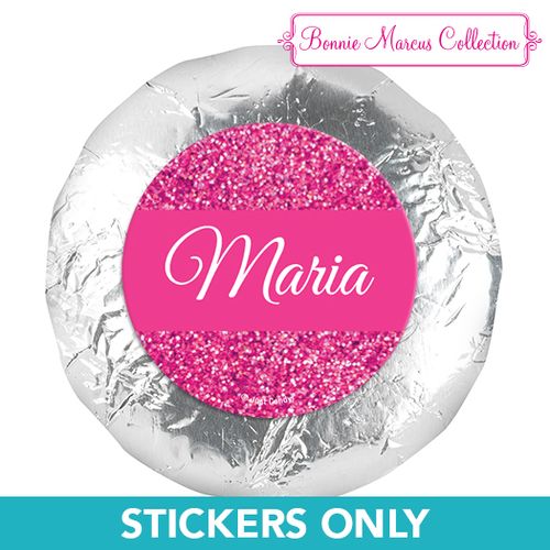 Personalized Quinceanera Pink Sparkle 1.25" Stickers (48 Stickers)