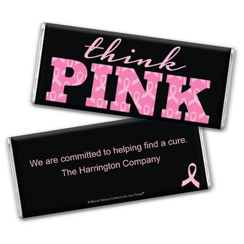 Personalized Bonnie Marcus Breast Cancer Awareness Pink Power Chocolate Bar & Wrapper