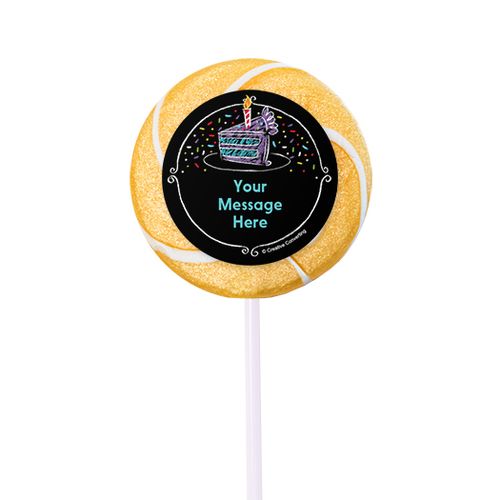 Chalk Birthday Personalized 2" Lollipops (24 Pack)