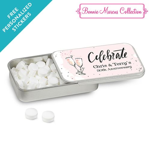 Bonnie Marcus Collection Personalized Mint Tin Cheers to the Years Anniversary Favor