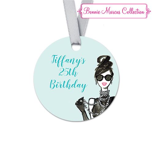 Personalized Round In Vogue Birthday Favor Gift Tags (20 Pack)