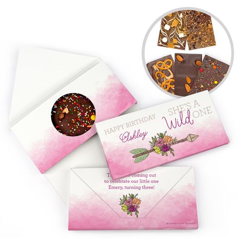 Personalized Birthday She's a Wild One Gourmet Infused Belgian Chocolate Bars (3.5oz)