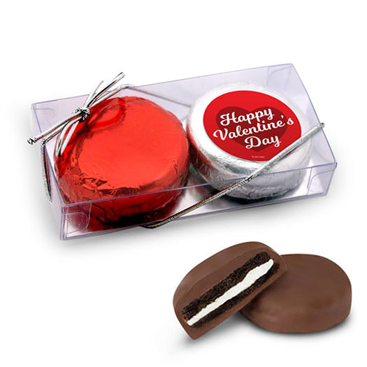 Valentine's Day 2Pk Script Heart Chocolate Covered Oreo Cookies 