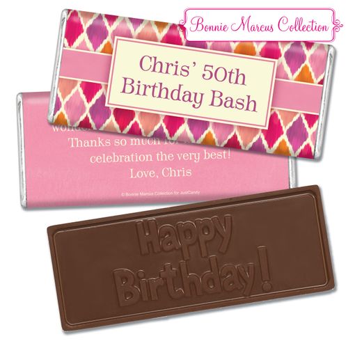 Personalized Adult Birthday Embossed Happy Birthday Chocolate Bar & Wrapper
