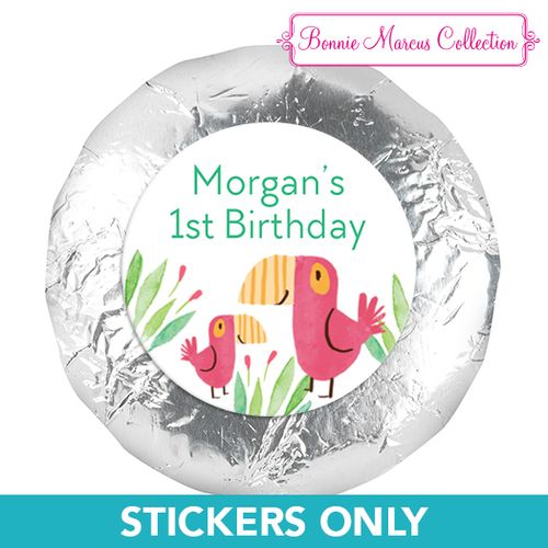 Safari Snuggles Birthday 1.25" Stickers (48 Stickers)