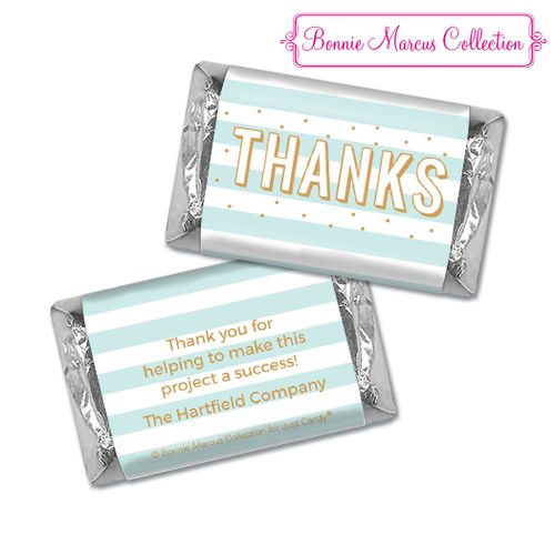 Personalized Bonnie Marcus Thank You Stripes and Dots Hershey's Miniatures