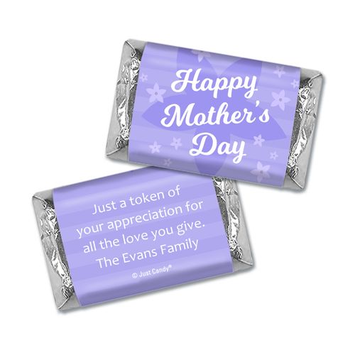 Personalized Mother's Day Hershey's Miniatures Wrappers Purple Flowers