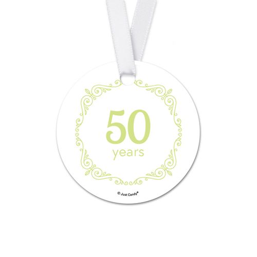 Personalized Round Script Love Anniversary Favor Gift Tags (20 Pack)