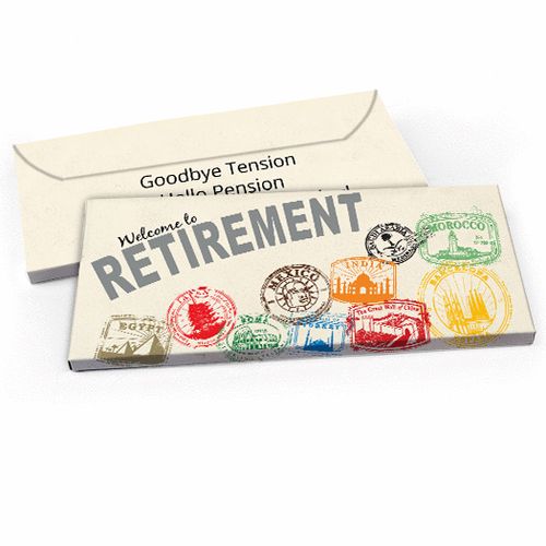 Deluxe Personalized Retirement Passport Candy Bar Favor Box