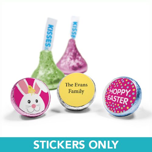 Personalized Easter Pink Chick 3/4" Sticker (108 Stickers)