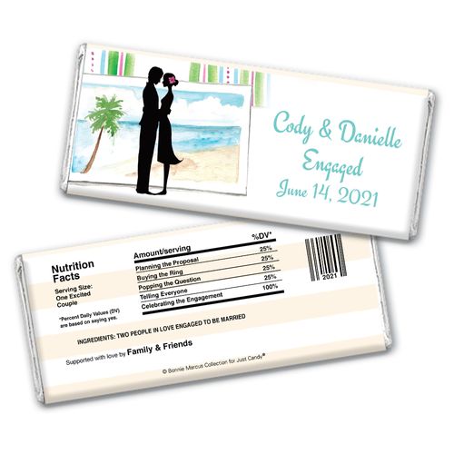 Bonnie Marcus Collection Personalized Chocolate Bar Personalized & Wrapper Tropical I Do Engagement