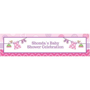 Personalized Shower with Love Girl 5 Ft. Banner