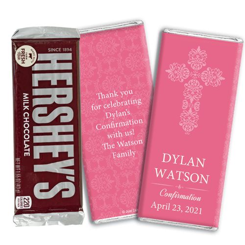 Confirmation Personalized Hershey's Milk Chocolate Bar Elegant Cross