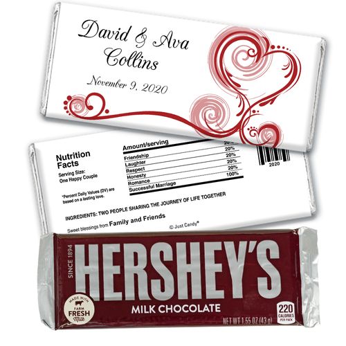 Personalized Wedding Reception Favors Hershey's Hershey's Milk Chocolate Bar & Wrapper