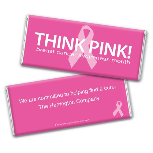 Personalized Bonnie Marcus Breast Cancer Awareness Simply Pink Chocolate Bar Wrappers Only
