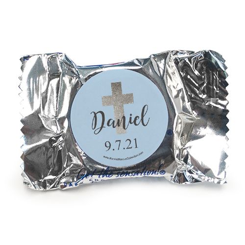 Personalized Boy First Communion Shimmering Cross York Peppermint Patties