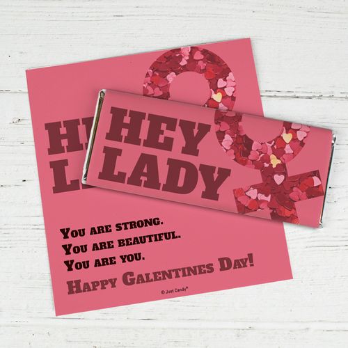 Personalized Valentine's Day Hey Lady Chocolate Bar Wrappers Only