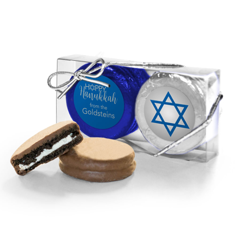 Personalized Happy Hanukkah 2pk Chocolate Covered Oreo Cookies 