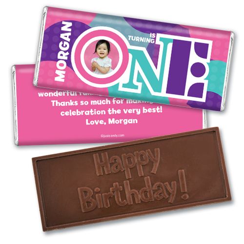 Personalized Birthday Embossed Happy birthday Chocolate Bar 1st Birthday Photo