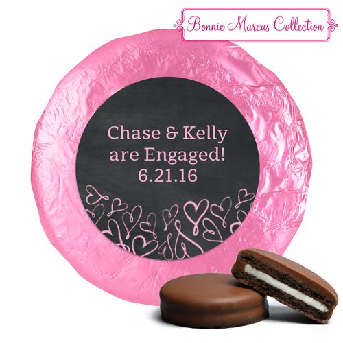 Bonnie Marcus Collection Engagament Sweetheart Swirl Milk Chocolate Covered Oreo Cookies Foil Wrapped