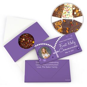 Personalized First Communion Rosary Gourmet Infused Belgian Chocolate Bars (3.5oz)
