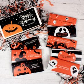 Personalized Halloween Joke Box of Boos - Belgian Chocolate Bars Gift Box (8 Pack)