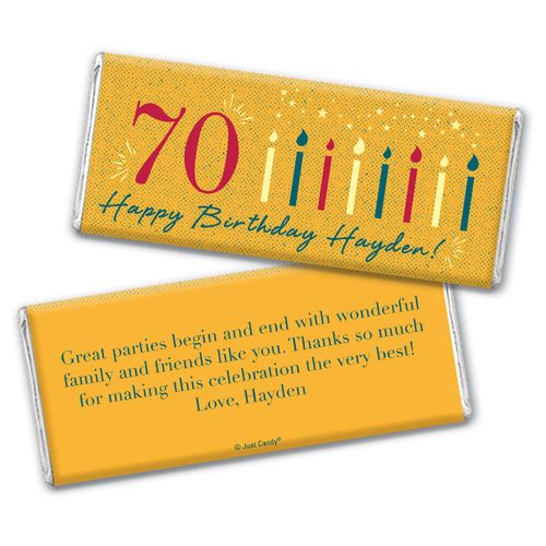 Personalized Milestone Birthday Vintage Seventy Chocolate Bar Wrappers Only