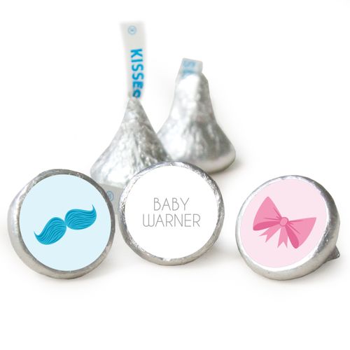 Baby Shower Personalized Hershey's Kisses Gender Reveal Bow or Mustache Assembled Kisses