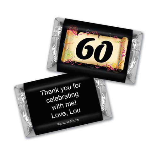 Milestones Personalized Hershey's Miniatures Wrappers 60th Birthday Chocolates Commemorate