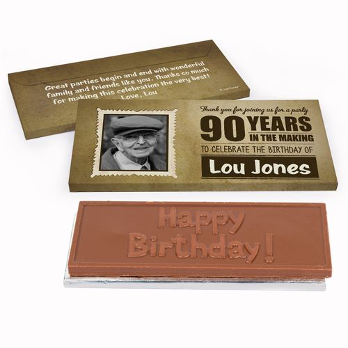 Deluxe Personalized Milestones Birthday Wanted Chocolate Bar in Gift Box