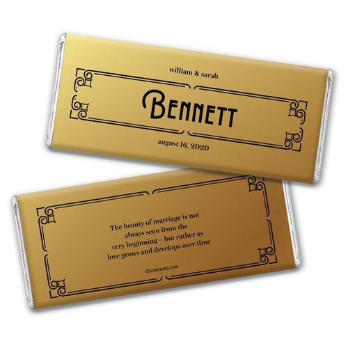 Personalized Wedding Love is Golden Chocolate Bar Wrappers