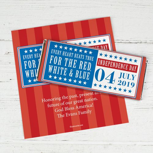 Personalized Patriotic Freedom Chocolate Bar Wrappers