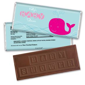 Baby Shower Personalized Embossed Chocolate Bar Whale