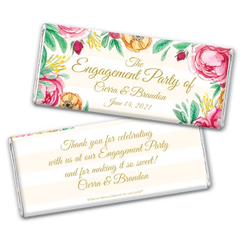 Personalized Bonnie Marcus Engagement Stripes Chocolate Bar Wrappers Only
