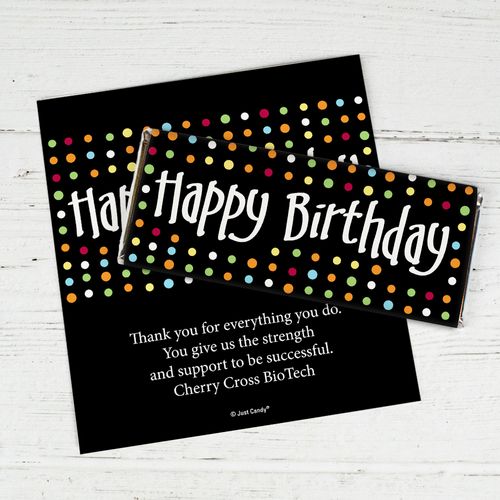 Birthday Personalized Chocolate Bar Wrappers Polka Dot