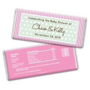 Baby Shower Personalized Chocolate Bar Wrappers Polka Dot Stripes