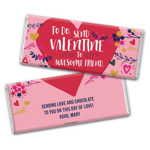 Personalized Valentine's Day Valentine to an Awesome Friend Chocolate Bar and Wrapper