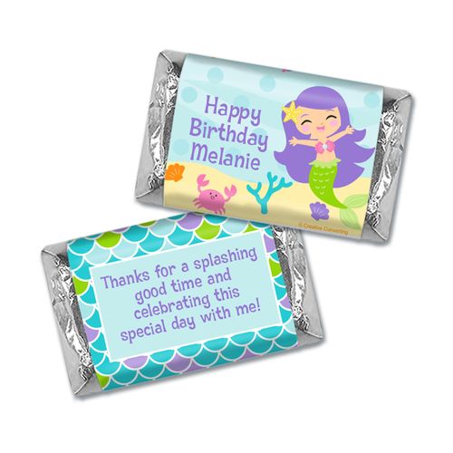 Personalized Birthday Mermaid Friends Hershey's Miniatures Wrappers