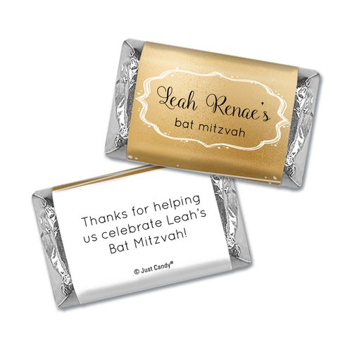 Personalized Bat Mitzvah Golden Day Hershey's Miniatures Wrappers